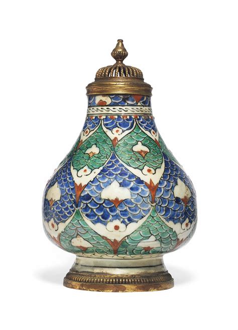 A Large Iznik Pottery Jug Ottoman Turkey Circa The Mounts