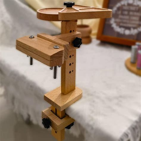 Embroidery Hoop Lap Stand Table Clamp With Bead Container