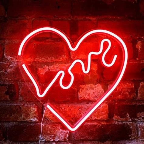 Neon Red Love Heart Neon Sign Tapestry Girls In 2020