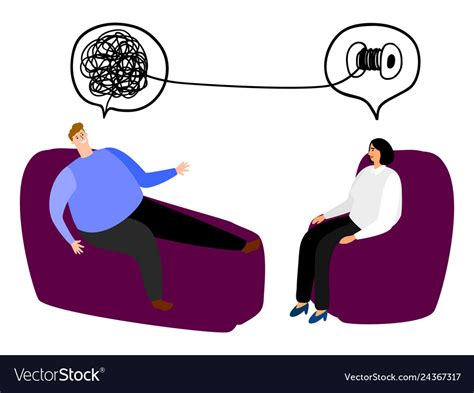 Happy Man In The Seat Of Psychotherapy Royalty Free Vector