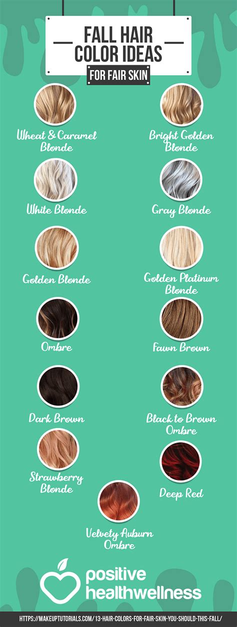 13 Fall Hair Color Ideas For Fair Skin Infographic