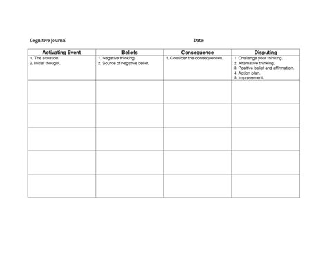 Cbt worksheets and printables are a crucial part of therapy. Cognitive Behavioral Therapy - Cognitive Journaling Using the ABC Model | 1 Alliance Counseling ...