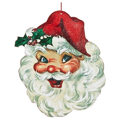 Raz 135 Large Wooden Santa Face Christmas Ornament 3916395 Walmart