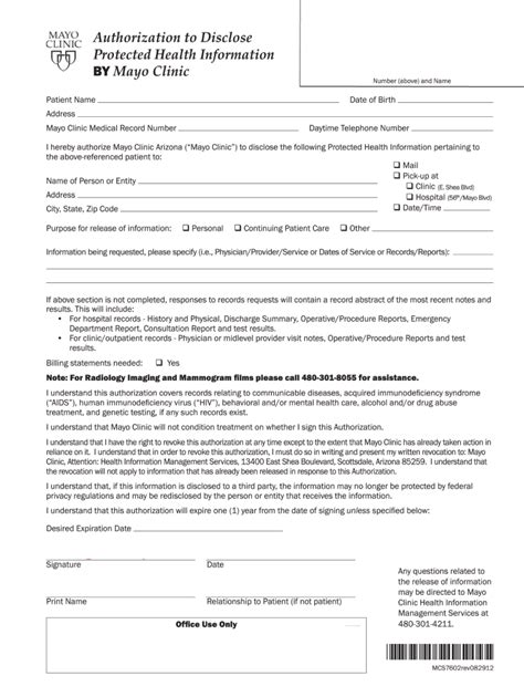 2012 2024 Form Mayo Clinic Mcs7602 Fill Online Printable Fillable