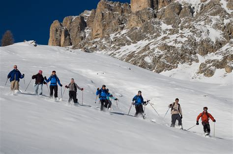 Easy Route With Snowshoes Alta Badia Mountain Guides