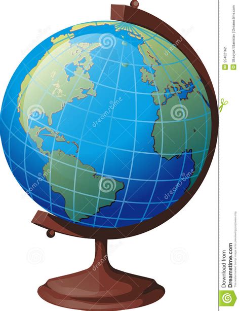 School Globe Of Planet Earth With Oceans And Continents Hand Drawn