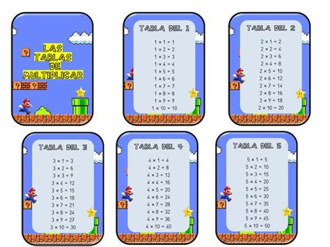 Tablas De Multiplicar 1 12 Mario Bros Profesocial