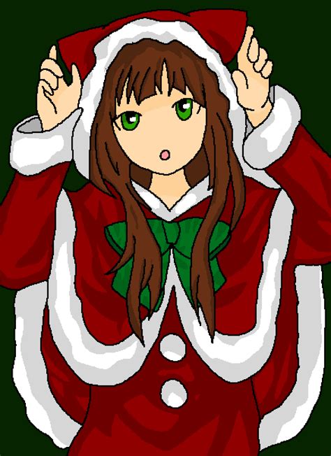 Pixilart Christmas Anime Girl  By Acidtheskully