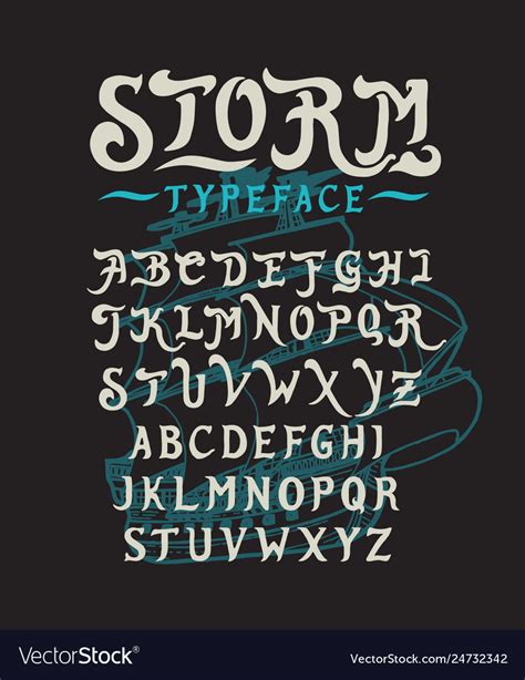 Font Storm Hand Royalty Free Vector Image Vectorstock