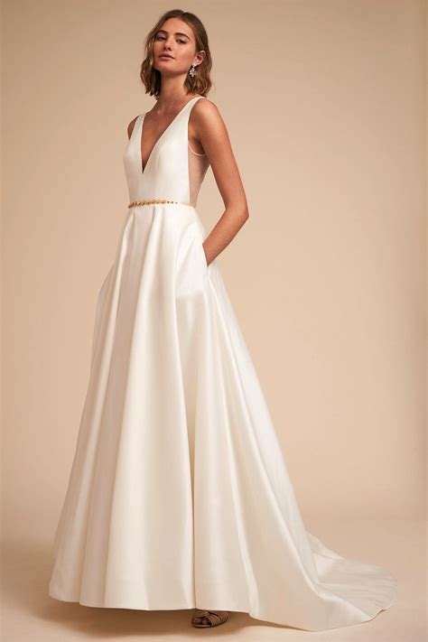 Image Result For Simple Modern Wedding Dresses Bhldn Wedding Dress Wedding Dresses Satin