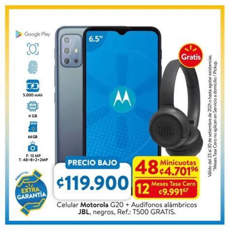 Oferta De Celular Motorola G20 En Walmart Costa Rica 23 Septiembre