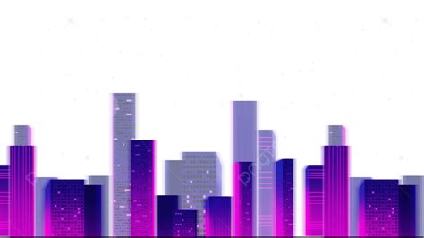 City Silhouette Neon Horizontal Light Effect Cyberpunk City