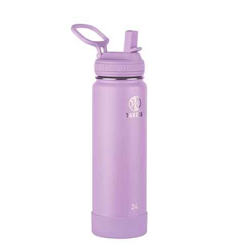 Takeya Actives Stainless Steel Water Bottle Wstraw Lid 24oz Lilac