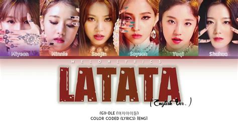 G I Dle Latata English Ver Color Coded Lyrics Youtube