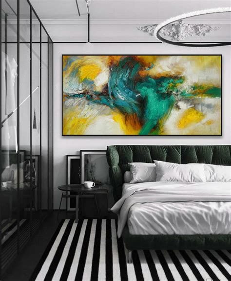 Large Colorful Panoramic Horizontal Abstract Wall Art Modern Contemporary Artwork Acrylic