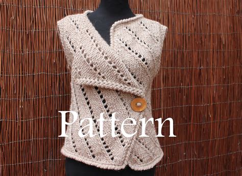 Knitted vest in drops air. Knitting PATTERN - womens Asymmetric knitted sleeveless ...