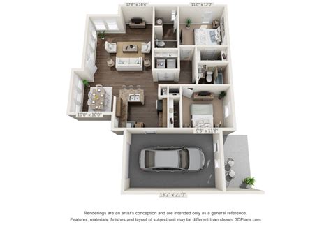 Two Bedroom Plans Single Level The Cottages At Watercress Huntsville Al