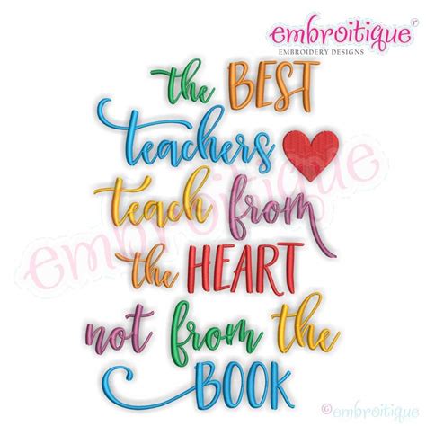 The Best Teachers Teach From The Heart Not The Book Products Swak