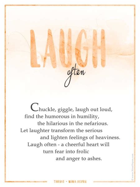 Laugh Often A Poem From The Thrive Collection Nina Heyen