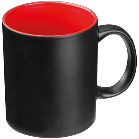 Black Mug With Colored Inside Red Logotrade