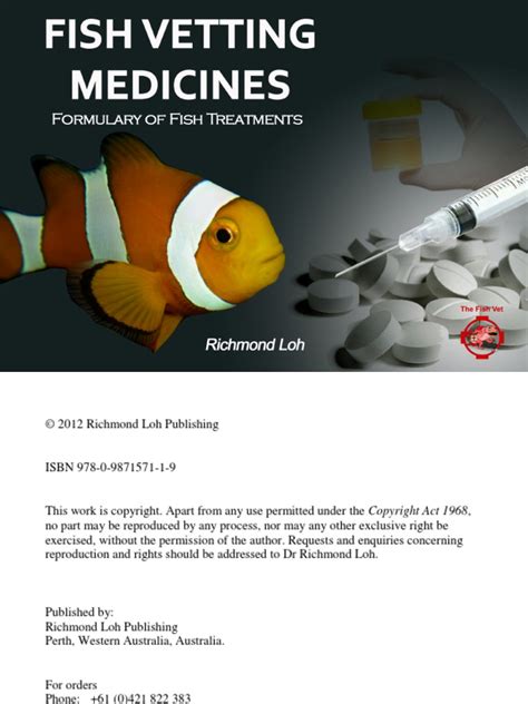 Fish Vetting Medicines Formulary Of Fish Treatments 2012 By Dr