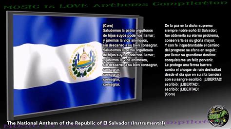 El Salvador National Anthem Instrumental With Lyrics Youtube