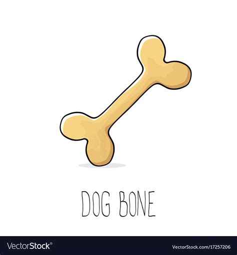 Funny Cartoon Cute Brown Dog Bone Royalty Free Vector Image