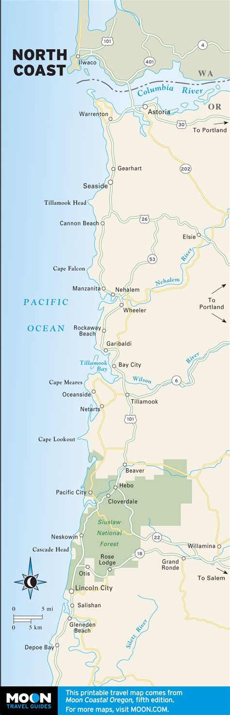 Map Of Southern Oregon Coast And Northern California Map Poin
