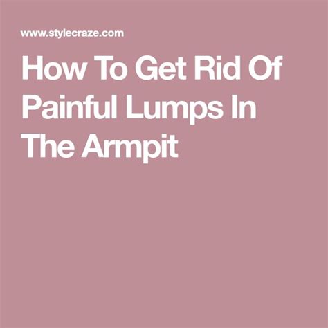 Armpit Swollen Lymph Nodes Treatment