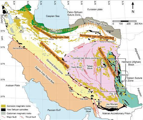 Colour Online A Simplified Geological Map Of Iran Illustrates The