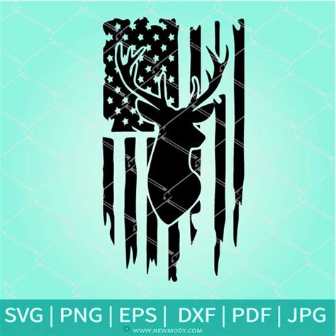 Download Hunting Distressed USA Flag SVG - Hunting SVG - Deer head SVG