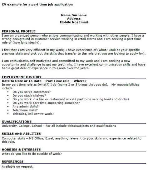 Most people including our parents believe it is a. sample cv for part time job wpawpartco in 2020 | Cv examples, Part time jobs, Job resume template