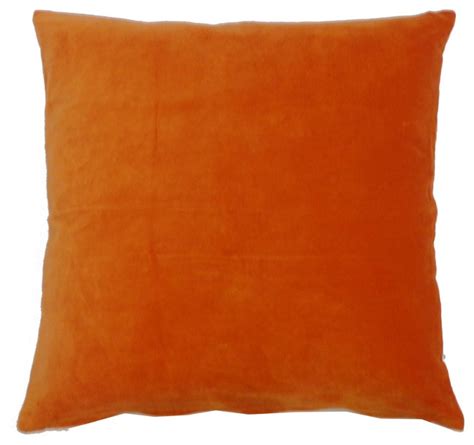 Orange Velvet Pilow Contemporary Decorative Pillows