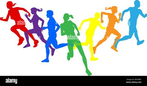 silhouette runners running sports silhouettes set stock vector image and art alamy