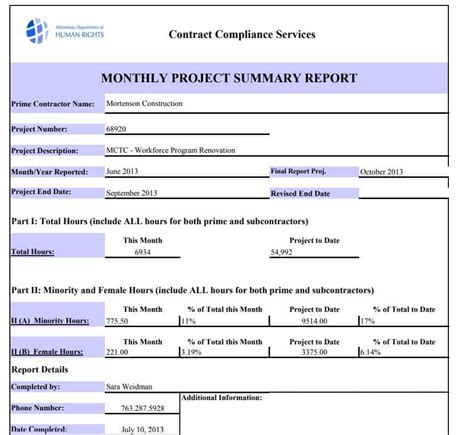 Monthly Report Format Free Word Templates