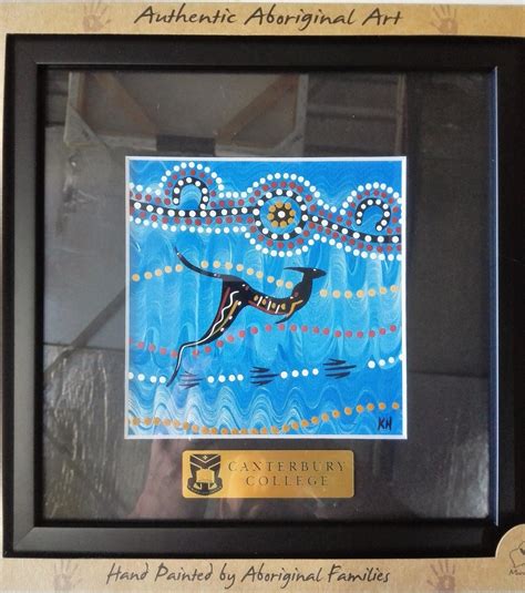 Framed Aboriginal Canvas Art Kangaroo Design Australian Corporate Ts
