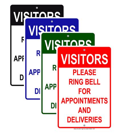Visitors Please Ring Bell For Appointments And Deliveries Sign