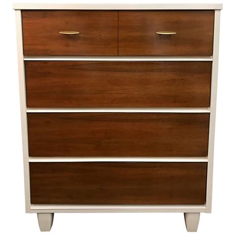Midcentury Two Tone Lacquered Chest Of Drawers Dresser At 1stdibs