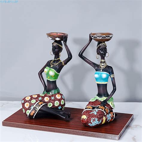 African Black Women Candlestick Personality Table Candle Stand And