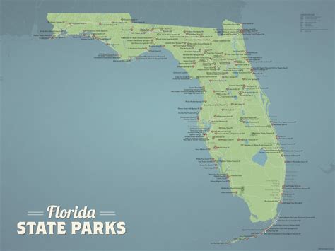 Florida State Parks Map 18x24 Poster - Best Maps Ever