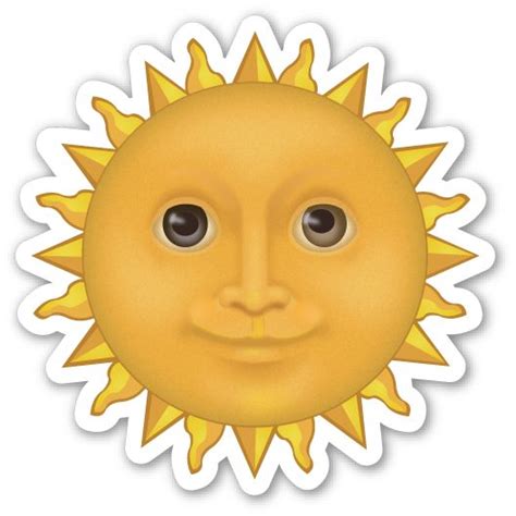Sun With Face Emoji Stickers Sun Good Day Sunshine