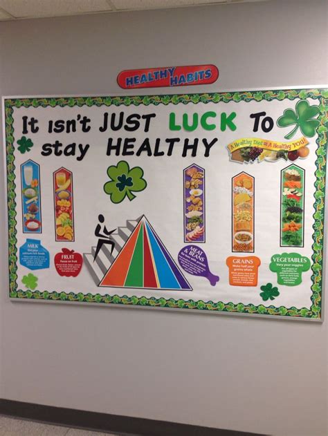 St Patricks Day Healthy Bulletin Board Nurse Bulletin Board School