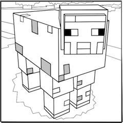 Minecraft Cow Coloring Pages Sketch Coloring Page