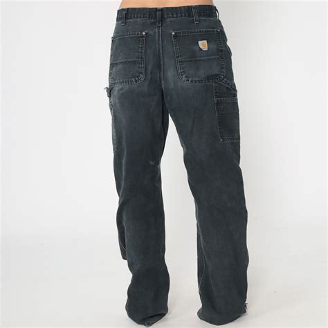 Black Carhartt Pants 34 X 33 Workwear Work Pants Jeans 90s Baggy