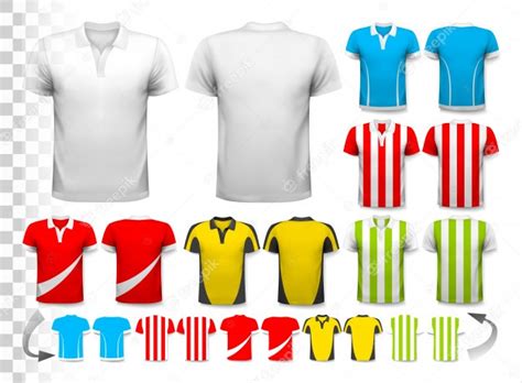 Verzameling Van Verschillende Voetbalshirts Het T Shirt Is Transparant