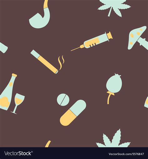 Seamless Background With Symbols Of Drug Addiction