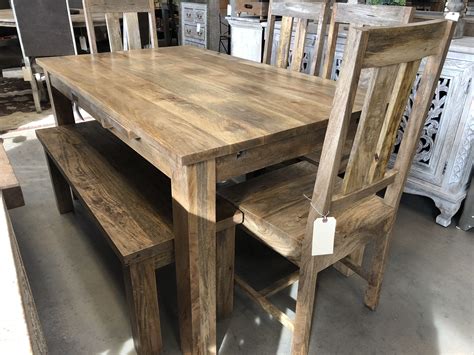 Gorgeous Natural Mango Wood Dining Table With Stow Away Leafs From 60