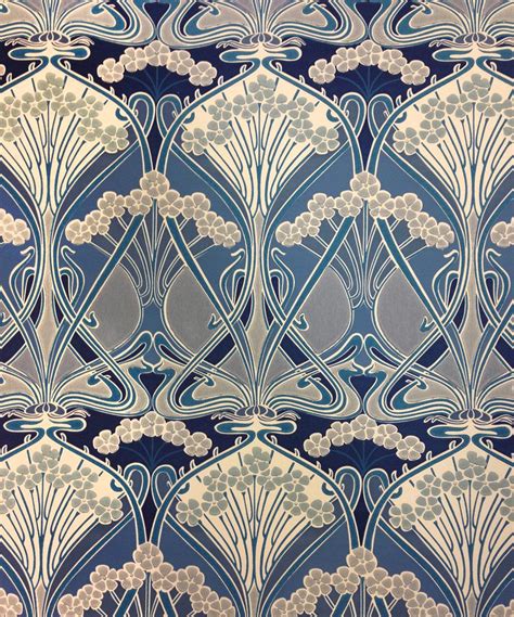 Art Nouveau Fondos De Pantalla Azul Papel Pintado De Tela Uk