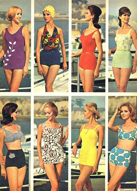 Mid Mod Swimwear From Sears Retro Swimwear Vintage Swimsuits Vintage Outfits