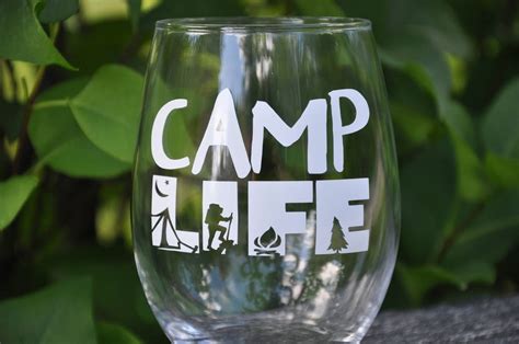 Camp Life Wine Glass Summer Wine Glass Camping Wine Glass Etsy